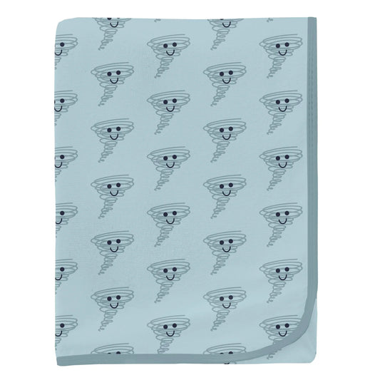 Kickee Spring Sky Happy Tornado | Print Swaddling Blanket