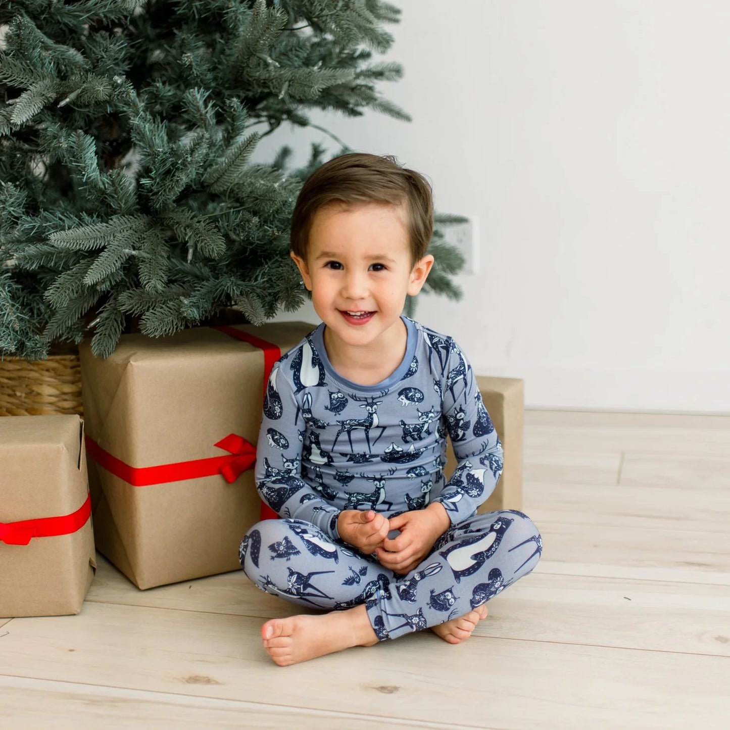 KicKee Moonlight Scandinavian Animals | Print Long Sleeve PJ Set