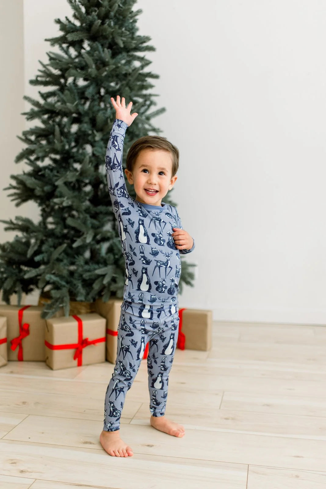 KicKee Moonlight Scandinavian Animals | Print Long Sleeve PJ Set