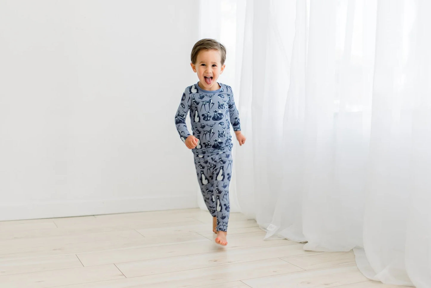 KicKee Moonlight Scandinavian Animals | Print Long Sleeve PJ Set