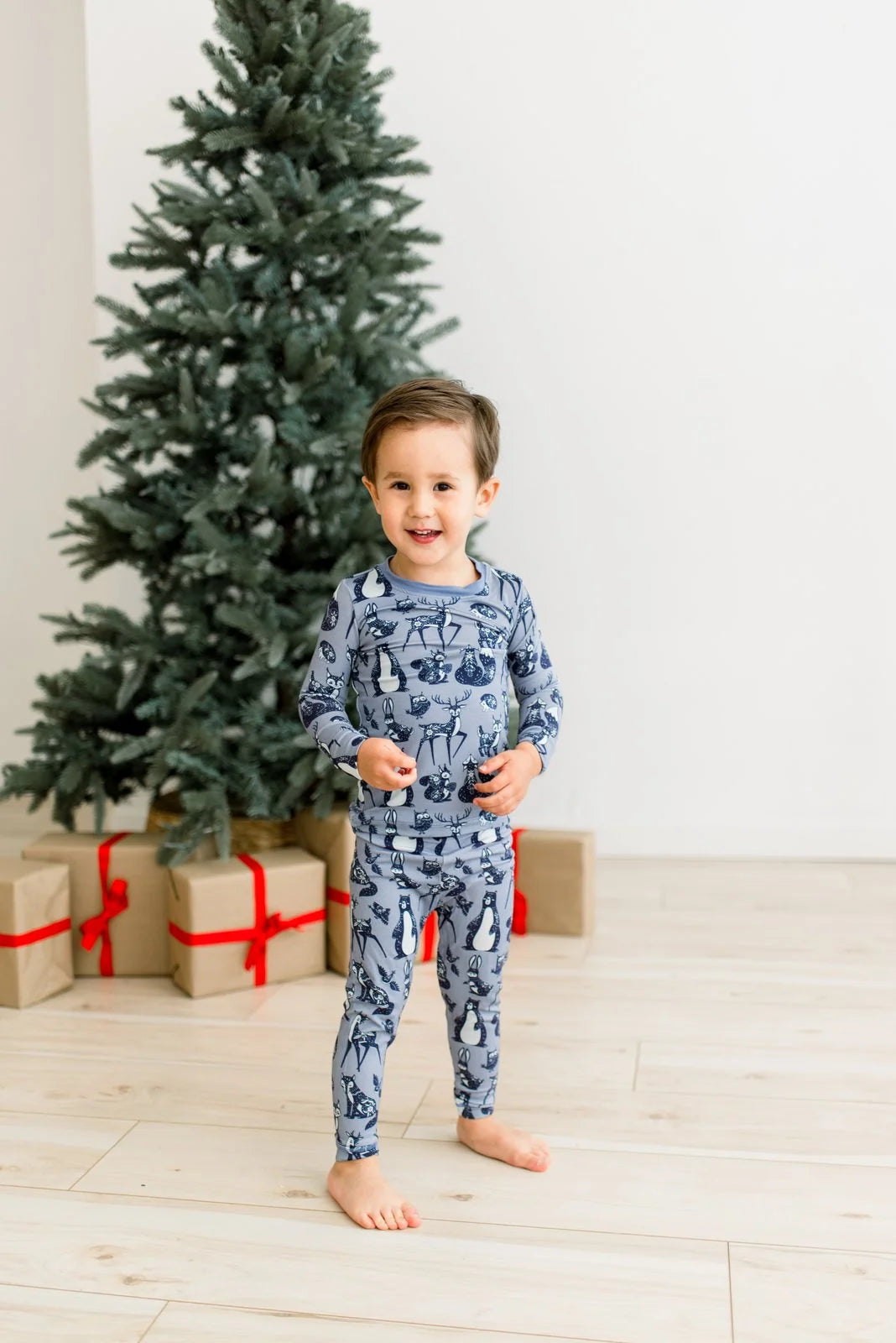 KicKee Moonlight Scandinavian Animals | Print Long Sleeve PJ Set