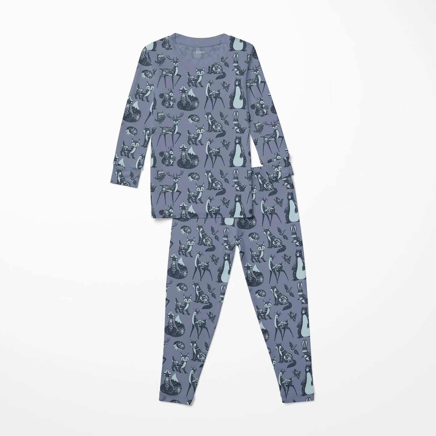 KicKee Moonlight Scandinavian Animals | Print Long Sleeve PJ Set