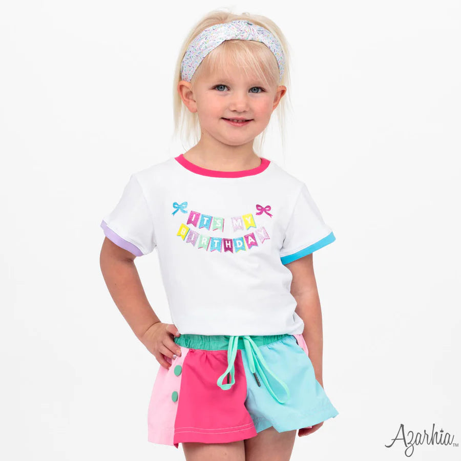 Azarhia Pinks and Blues | Color Block Short