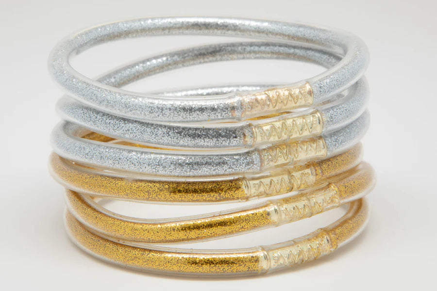 Azarhia Gold & Silver | Metallic Waterproof Bracelet Set