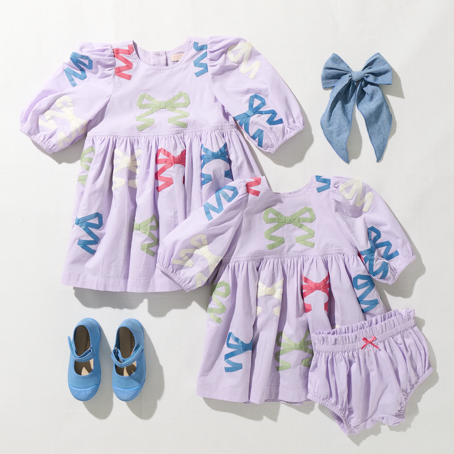 Pink Chicken Lavender Multi Bow Applique | Brooke Dress