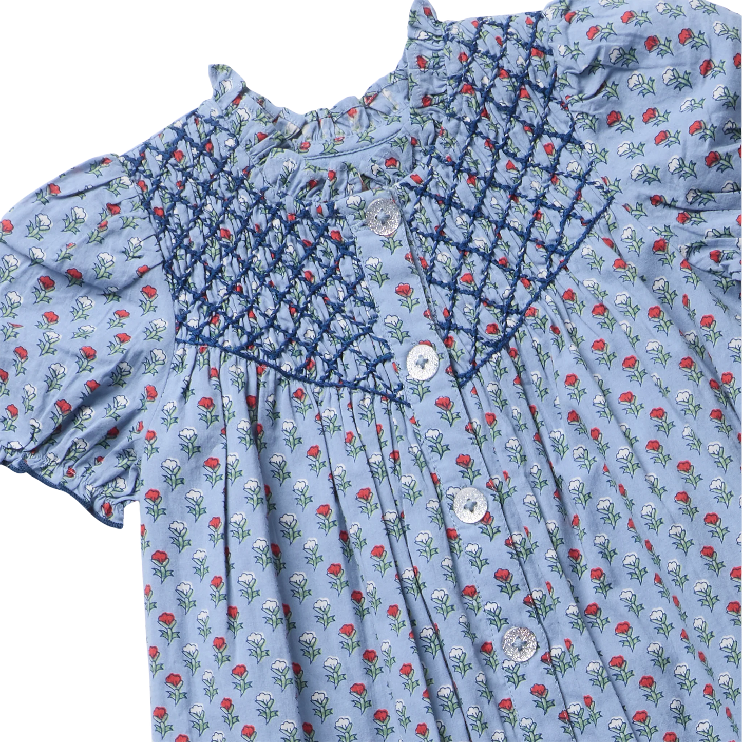 Pink Chicken Light Blue Carnation | Lucia Dress Set