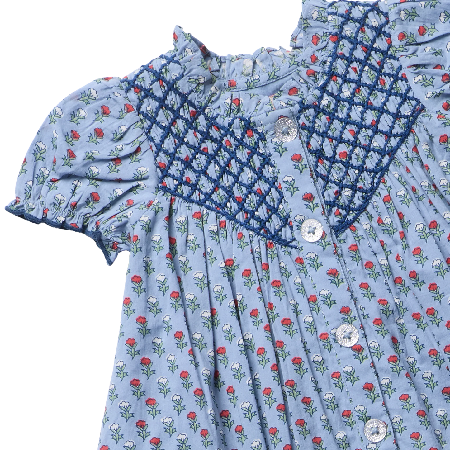 Pink Chicken Light Blue Carnation | Lucia Dress