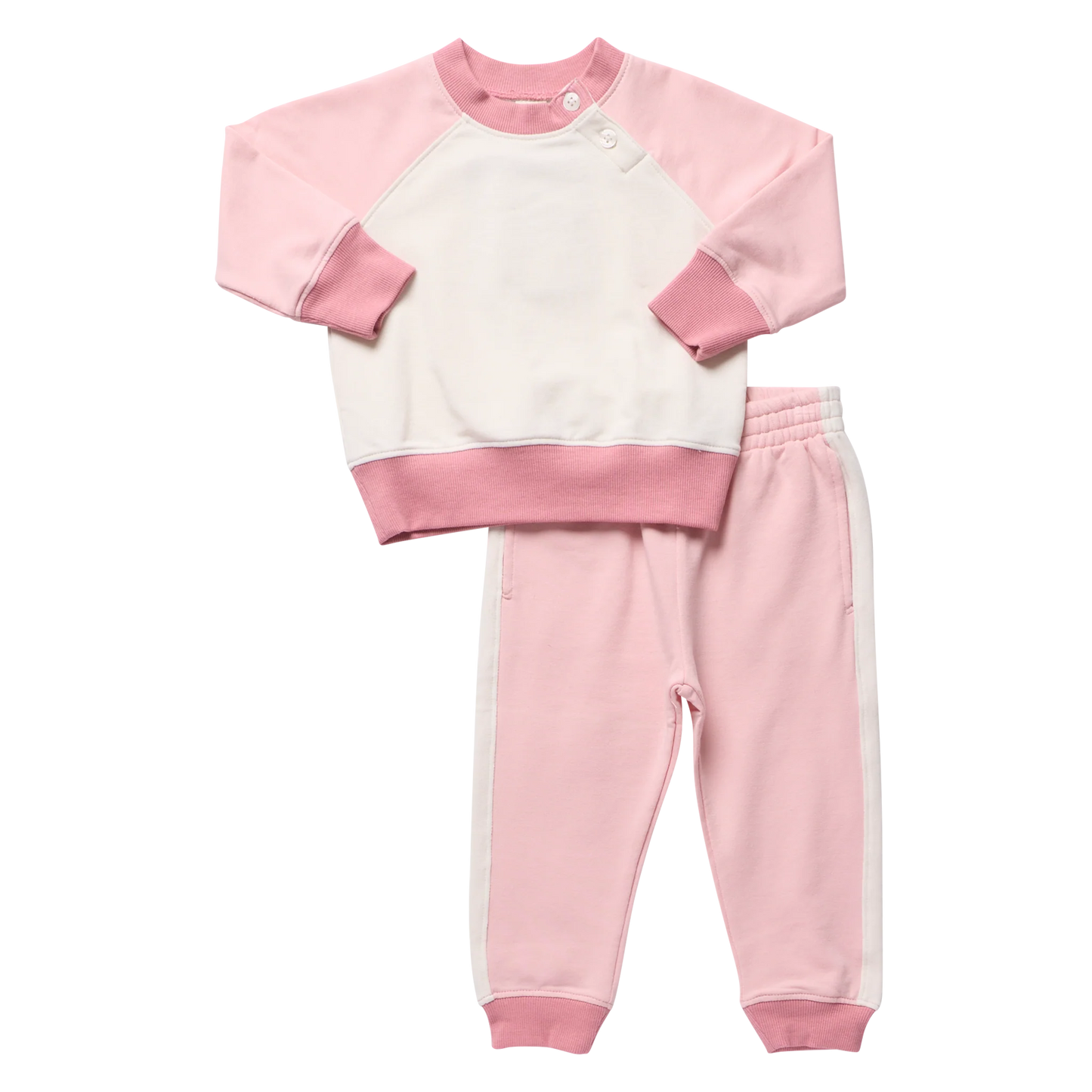 Pink Chicken X Coop Kids Pink Color Block | Puzzle Jogger Set