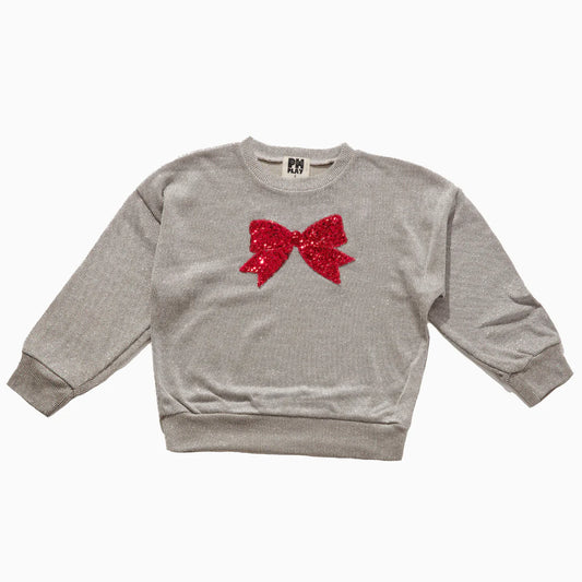 Petite Hailey Glod | Sparkle Bow Sweatshirt