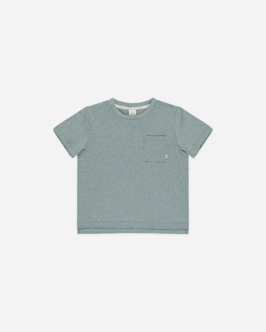 Rylee + Cru Heather Ocean | Cove Essential Pocket Tee