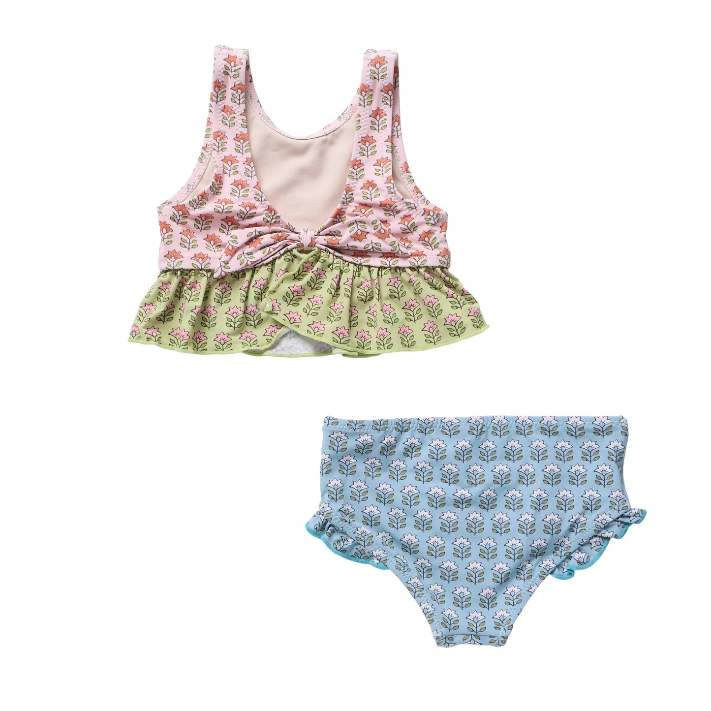 Pink Chicken Multi Prairie Block Print | Palmer Tankini