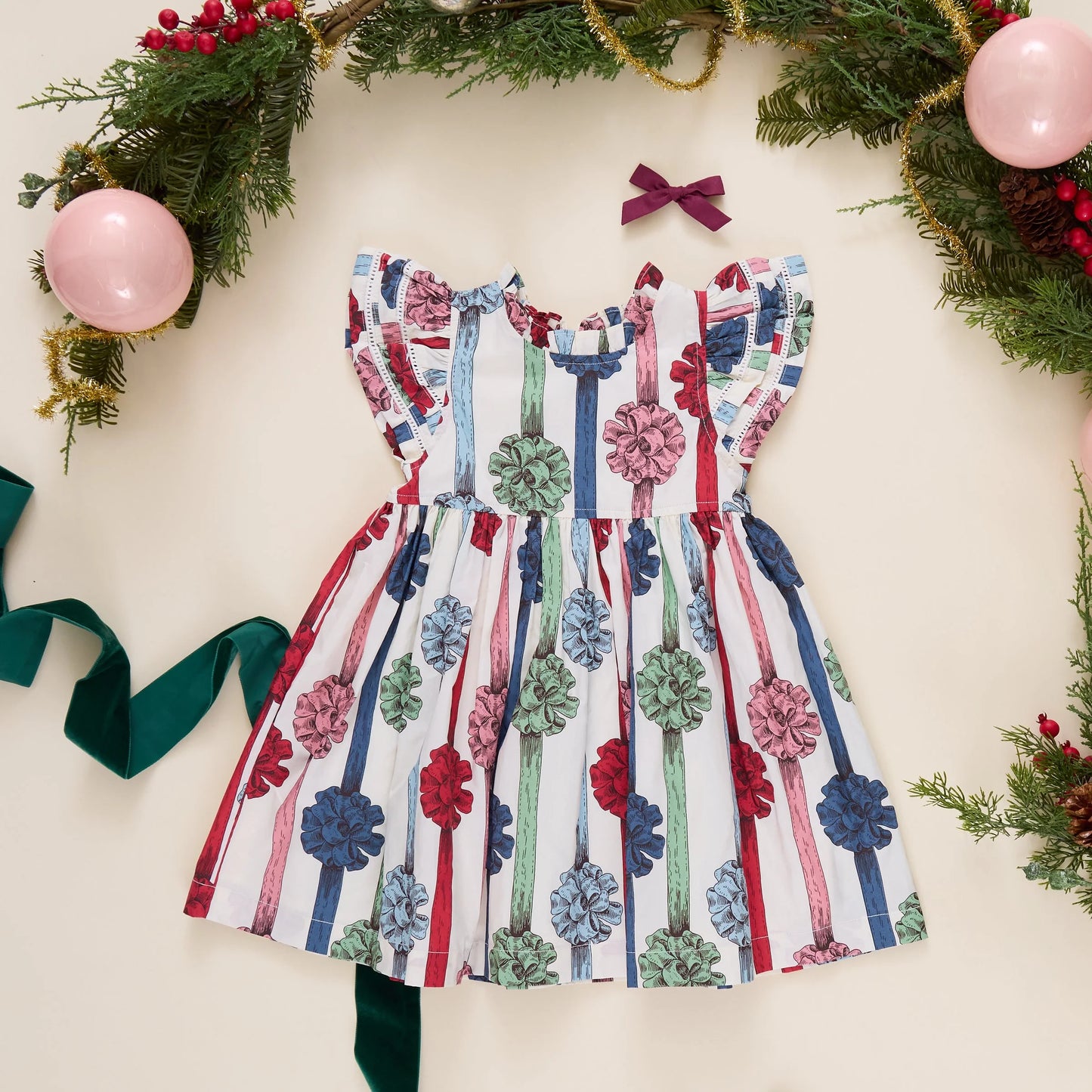 Pink Chicken Present Bows | Double Ruffle Jennifer Dress