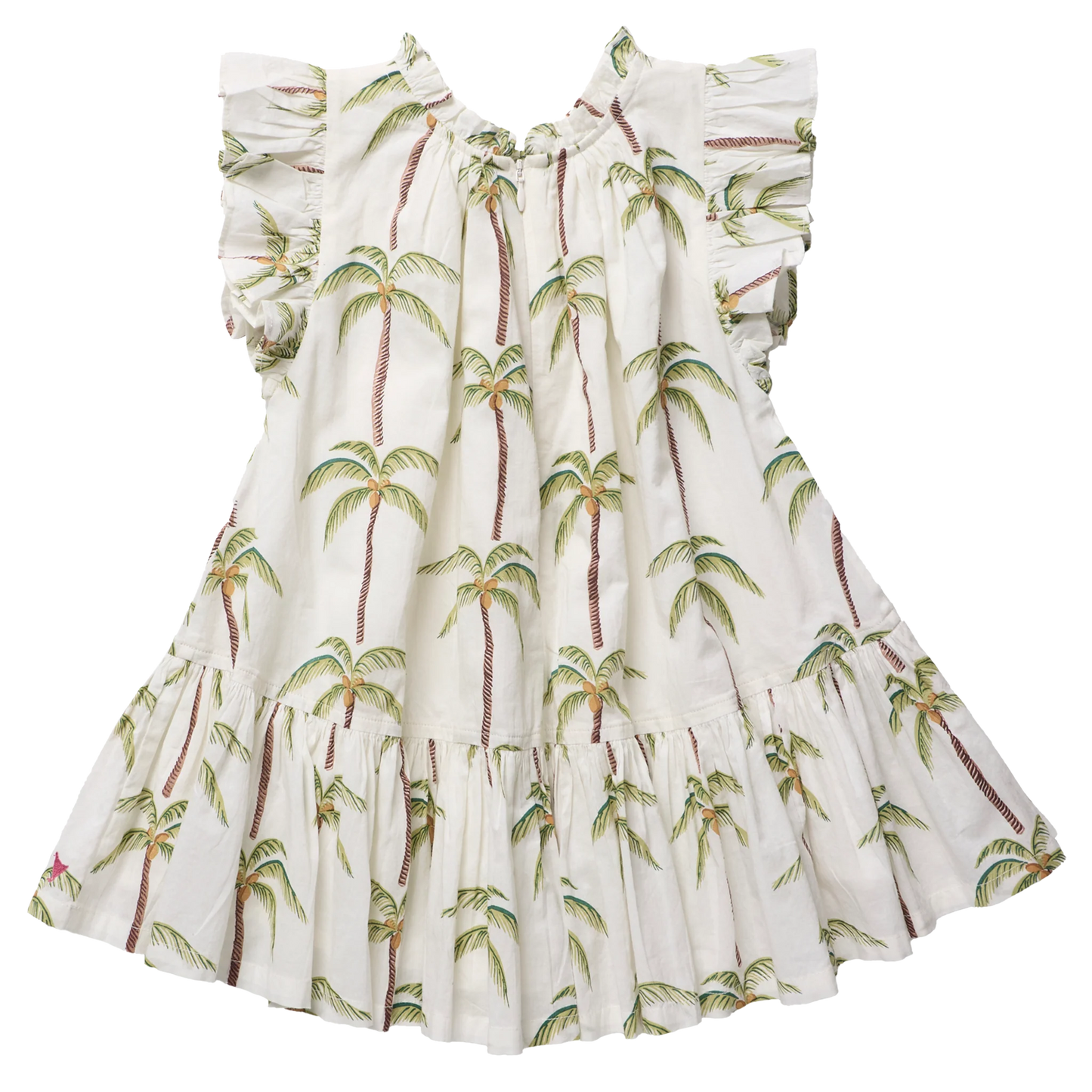 Pink Chicken Cream Palm Trees | Harper Dress