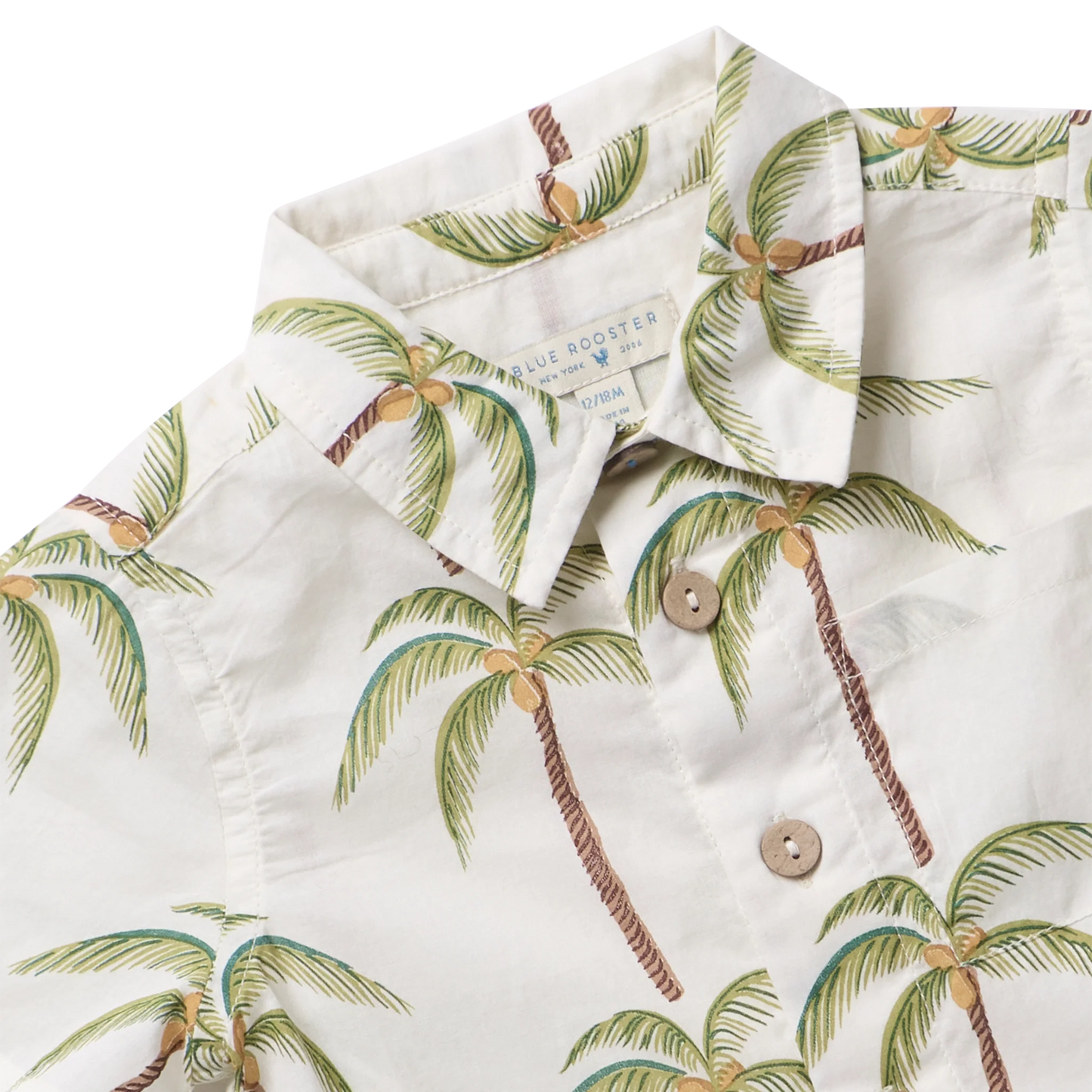 Pink Chicken X Blue Rooster Cream Palm Trees | Jack Shirt