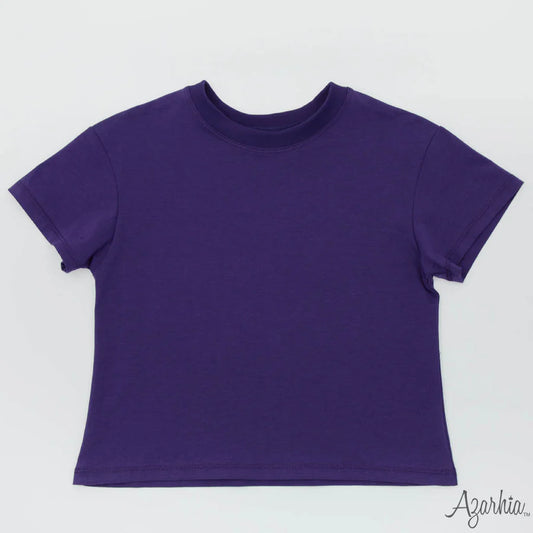 Azarhia Purple | Solid Boxy Tee