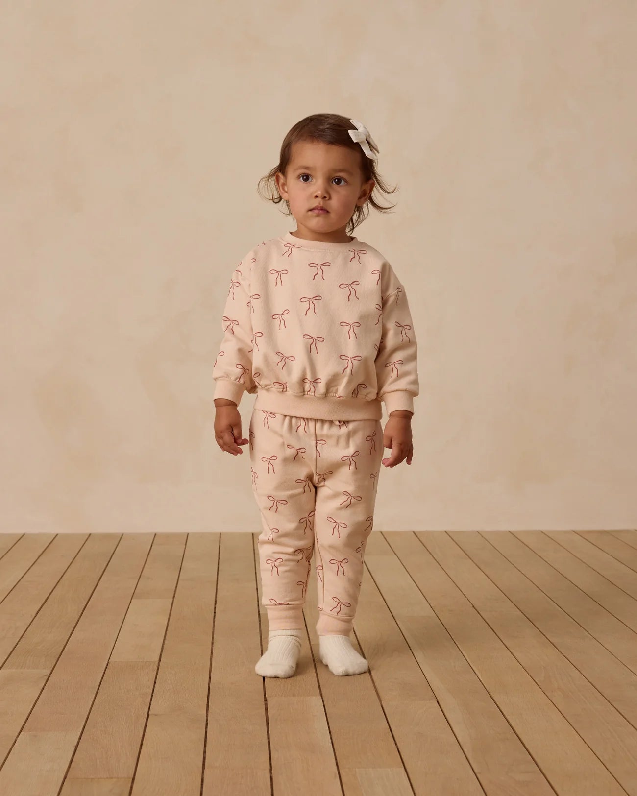 Quincy Mae Red Bows | Relaxed Fleece Sweatshirt + Sweatpant Set