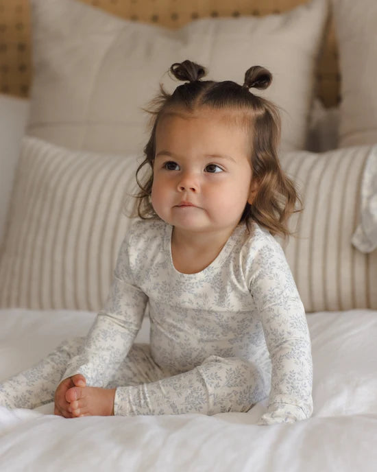 Quincy Mae Ivory Cloud Floral | Bamboo PJ Set