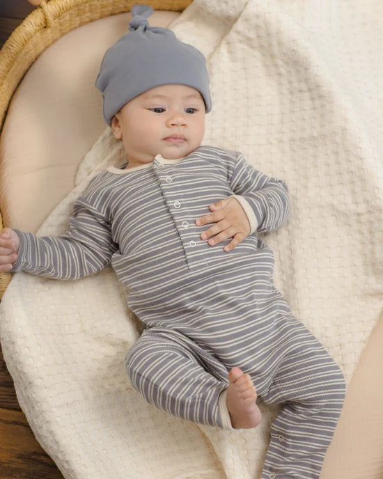 Quincy Mae Slate Microstripe | Ribbed Jumpsuit
