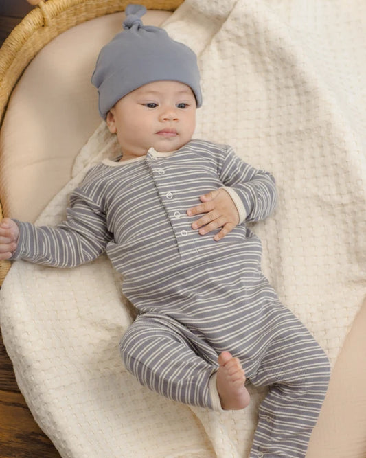 Quincy Mae Slate Microstripe | Ribbed Jumpsuit