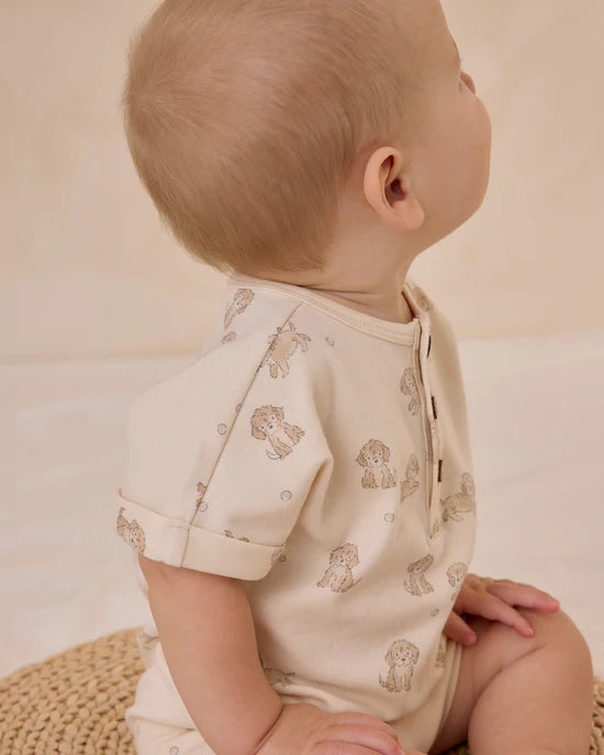 Quincy Mae Natural Puppies | Short Sleeve One-Piece