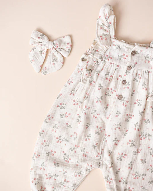 Quincy Mae Ivory Strawberries | Nova Romper