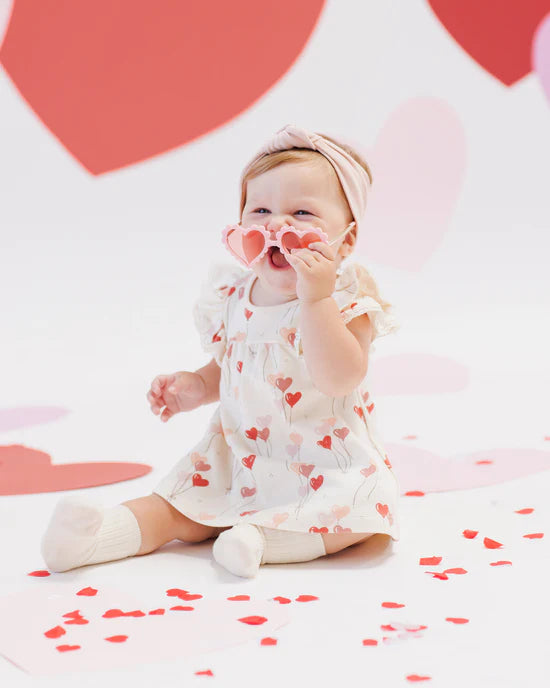 Quincy Mae Ivory Heart Balloons | Flutter Dress