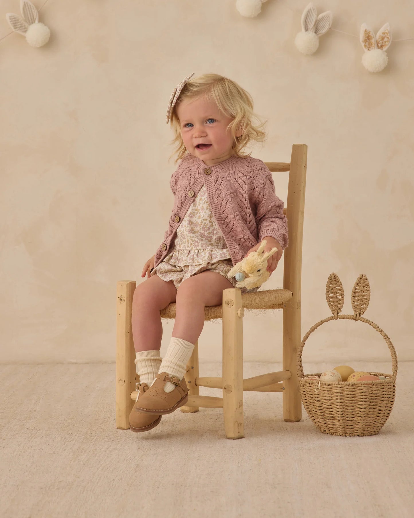 Quincy Mae Natural Dahlia | Ruffled Tulip Top + Bloomer Set