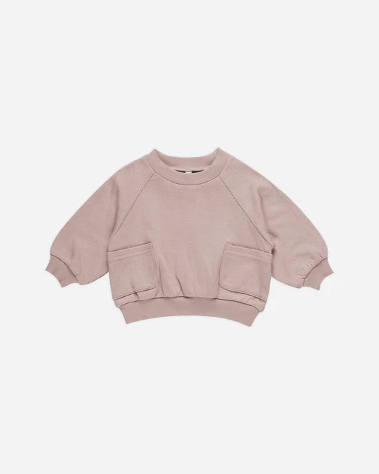 Quincy Mae Mauve | Pocket Sweatshirt + Sweatpant Set