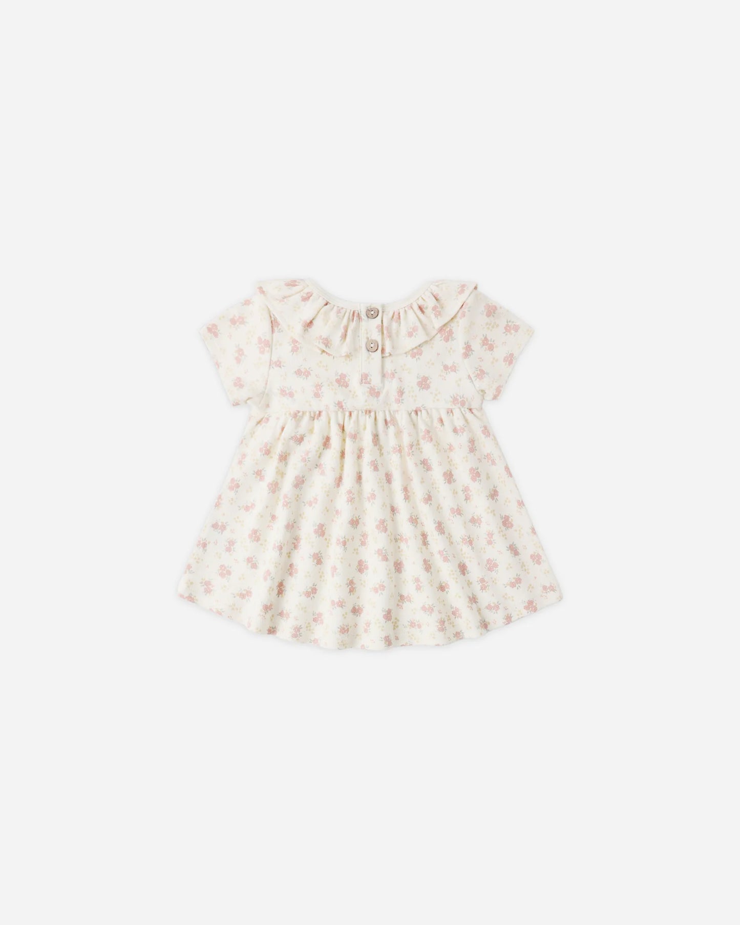 Quincy Mae Ivory Flower Field | Ruffle Collar Jersey Dress