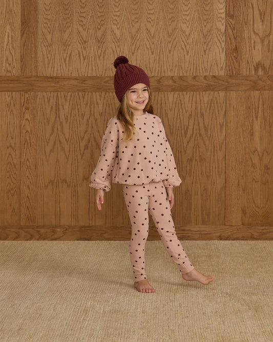 Rylee + Cru Blush Polka Dot | Spongy Knit Set