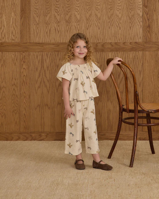 Rylee + Cru Natural Bows | Wide Leg Pant