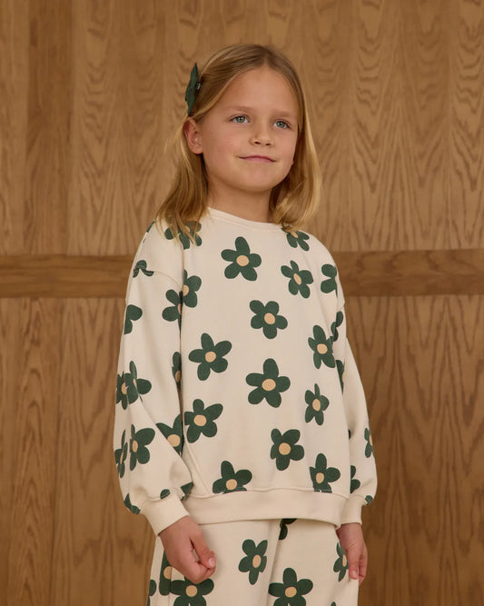Rylee + Cru Natural Daisy | Oversized Sweatshirt