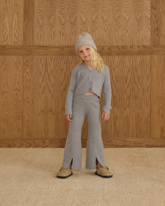 Rylee + Cru Dusty Blue | Flare Knit Pant