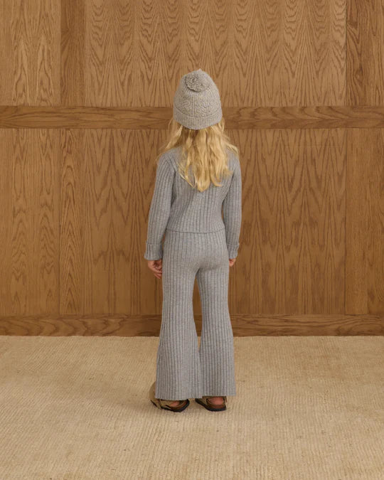 Rylee + Cru Dusty Blue | Flare Knit Pant