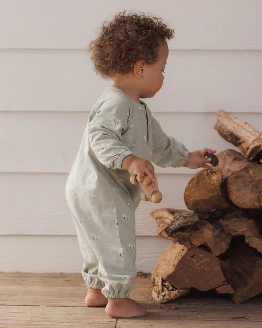 Rylee + Cru Sage Mushrooms | Henley Jumpsuit