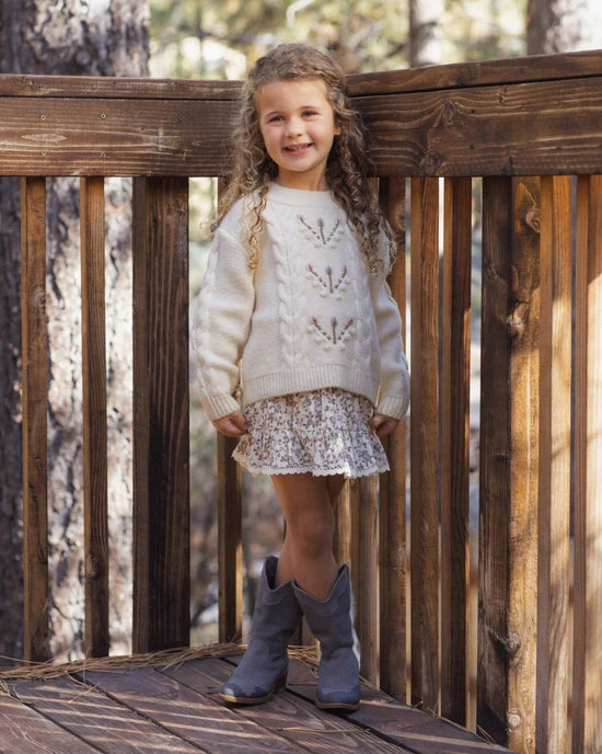 Rylee + Cru Ivory Winter Garden | Nova Mini Skirt