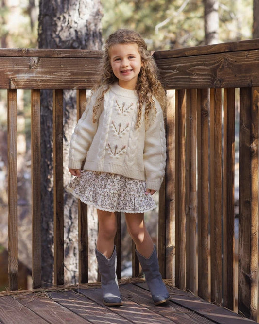 Rylee + Cru Ivory Winter Garden | Nova Mini Skirt