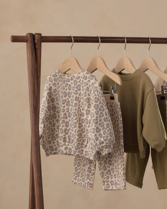 Rylee + Cru Natural Blue Leopard | Oversized Sweatshirt