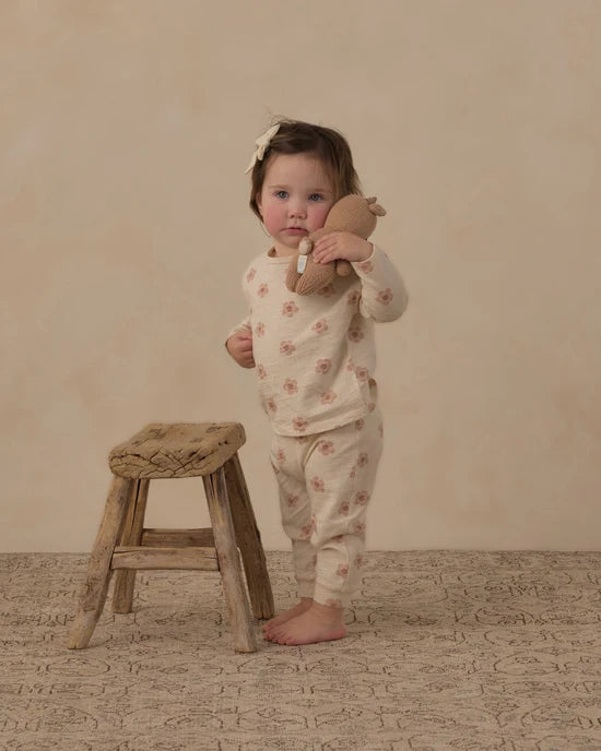 Rylee + Cru Natural Pink Daisies | Long Sleeve Tee + Pant Set