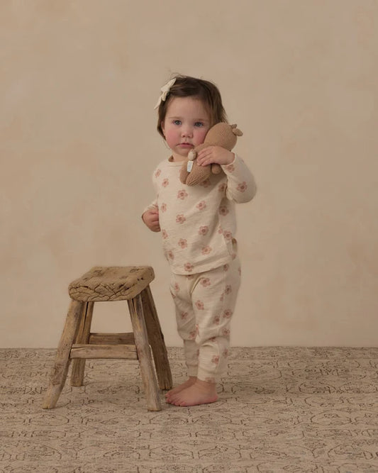 Rylee + Cru Natural Pink Daisies | Long Sleeve Tee + Pant Set