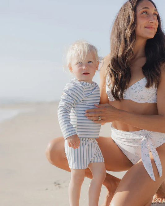 Rylee + Cru Seafoam Stripe | Rashguard Set