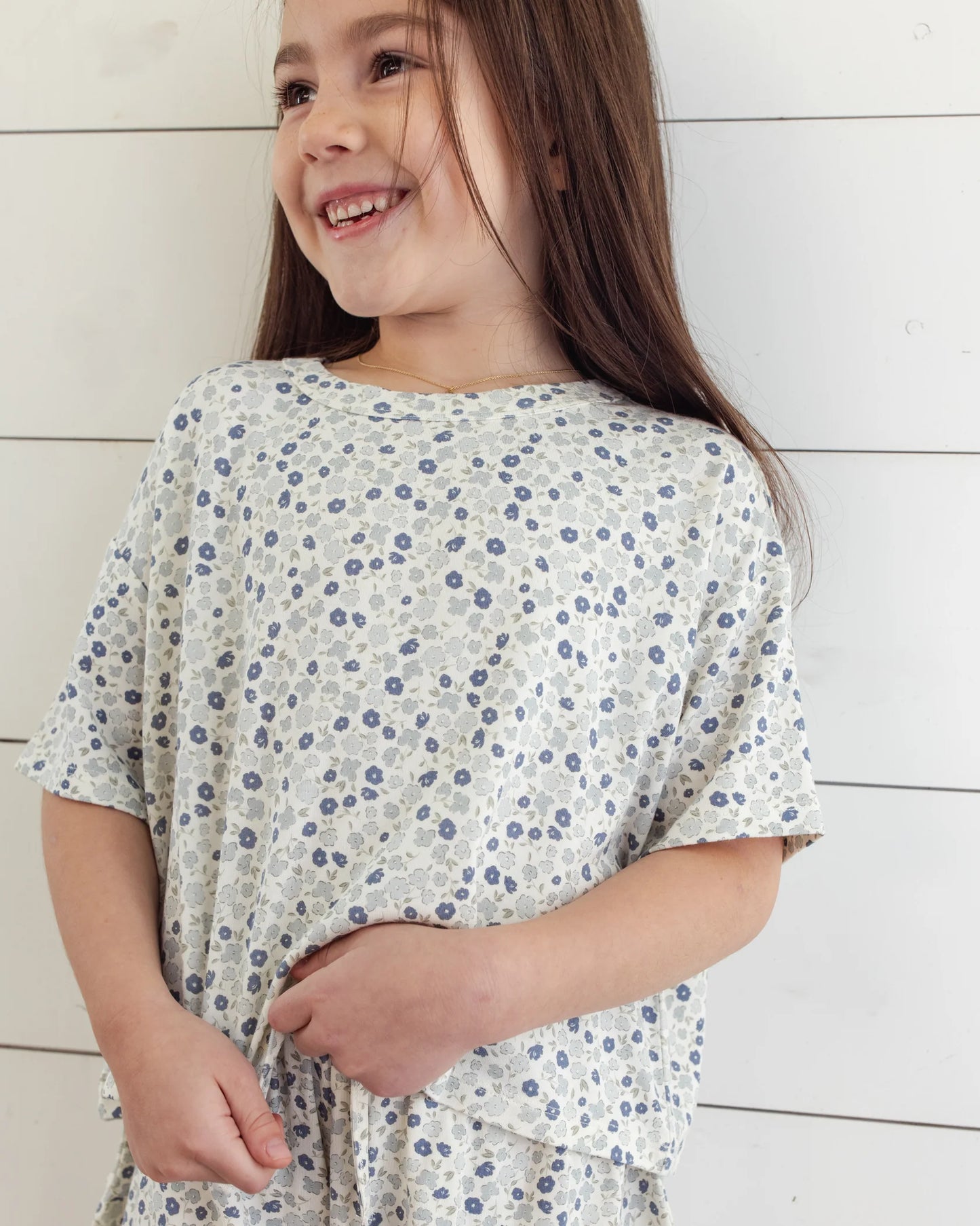 Rylee + Cru Ivory Blue Ditsy | Mosie Set