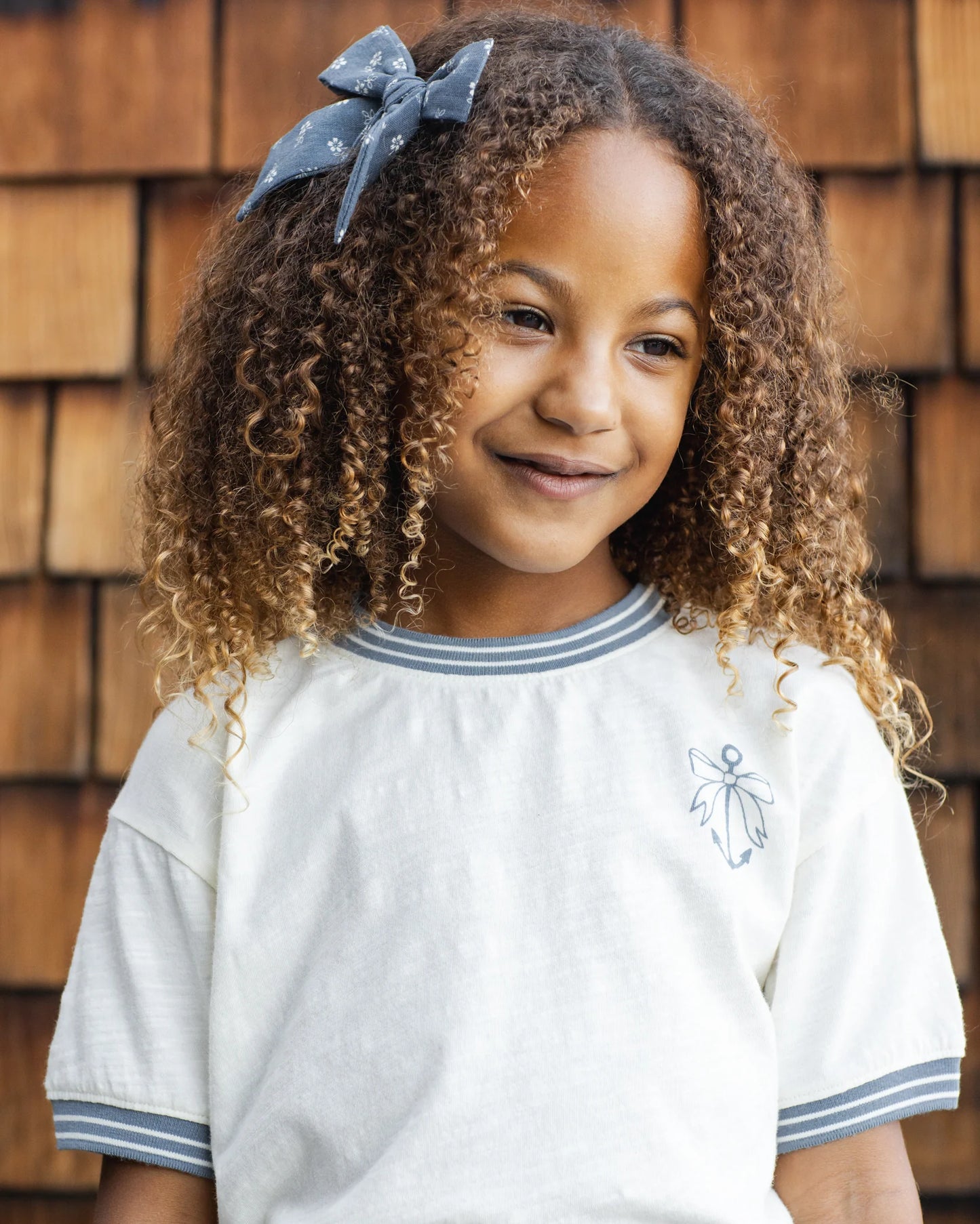 Rylee + Cru Ivory Anchor Bow | Ringer Tee