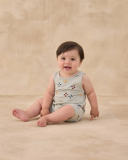 Rylee + Cru Seafoam Floatie | Sleeveless One-Piece Romper