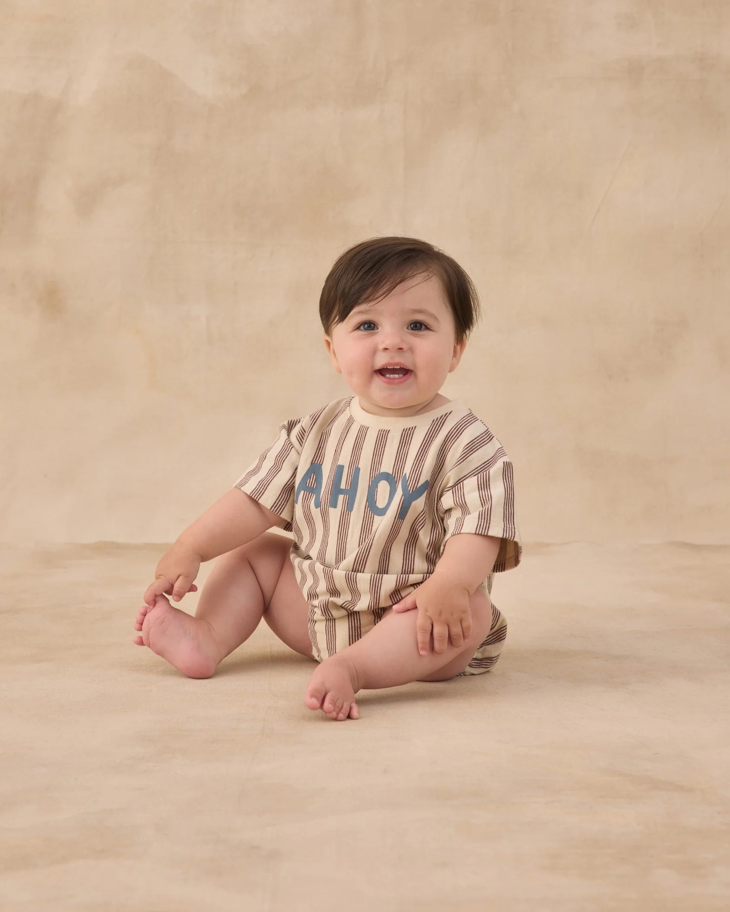 Rylee + Cru Brown Ahoy | Relaxed Bubble Romper
