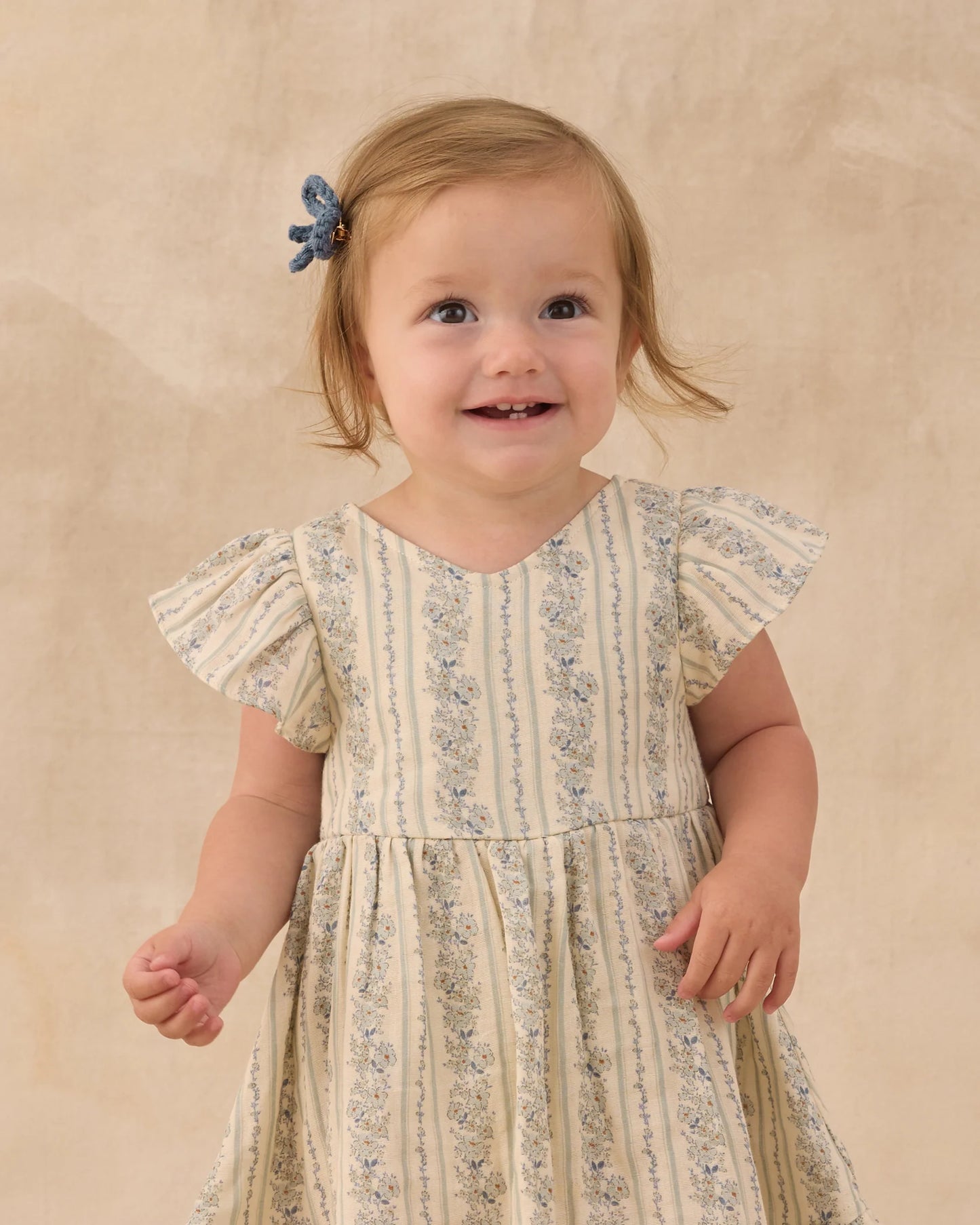 Rylee + Cru Natural Blue Floral | Lila Romper