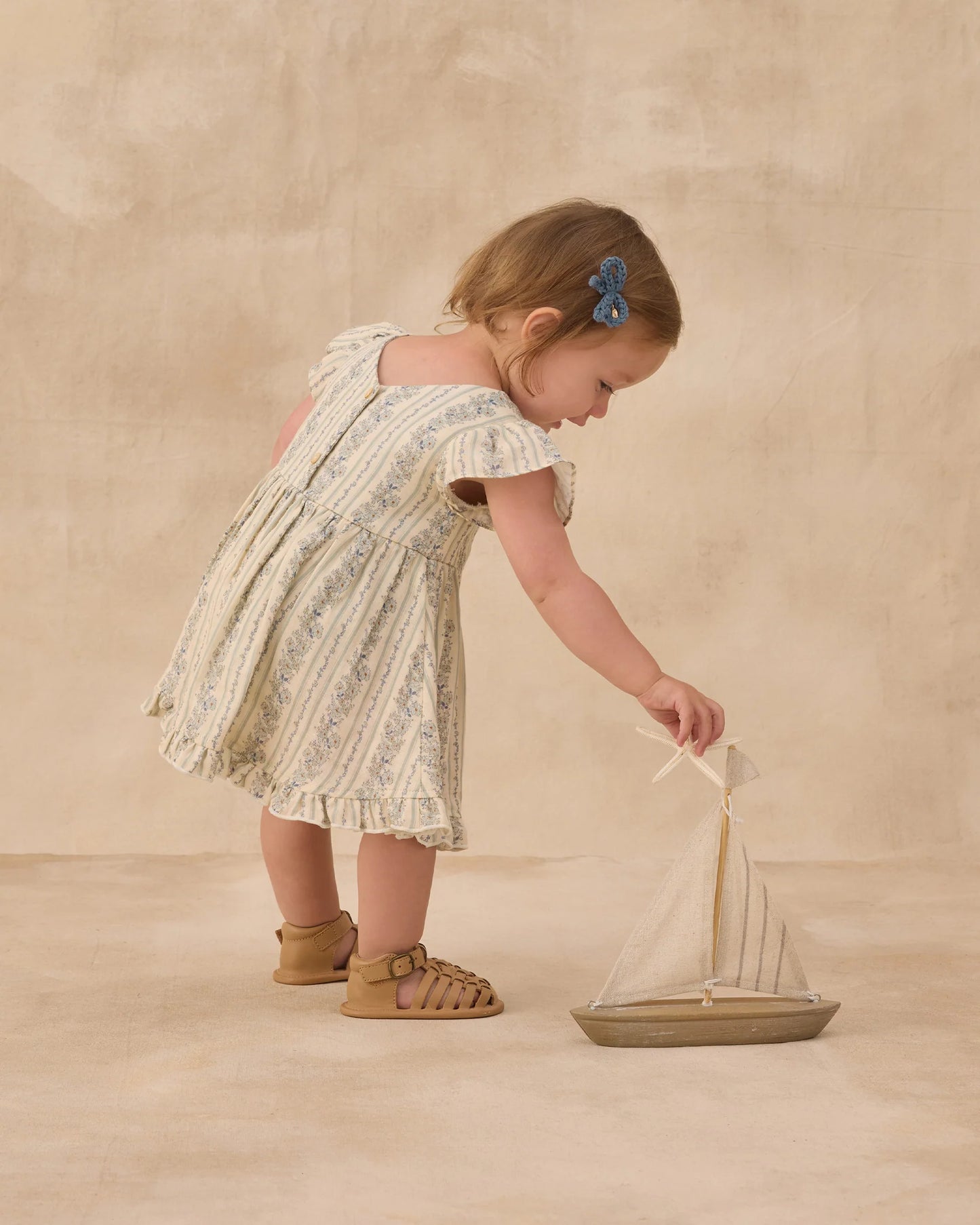 Rylee + Cru Natural Blue Floral | Lila Romper