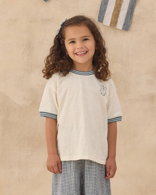 Rylee + Cru Ivory Anchor Bow | Ringer Tee