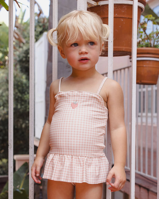 Rylee + Cru x Lindsay Arnold Petal Gingham | Tori Skirted One-Piece