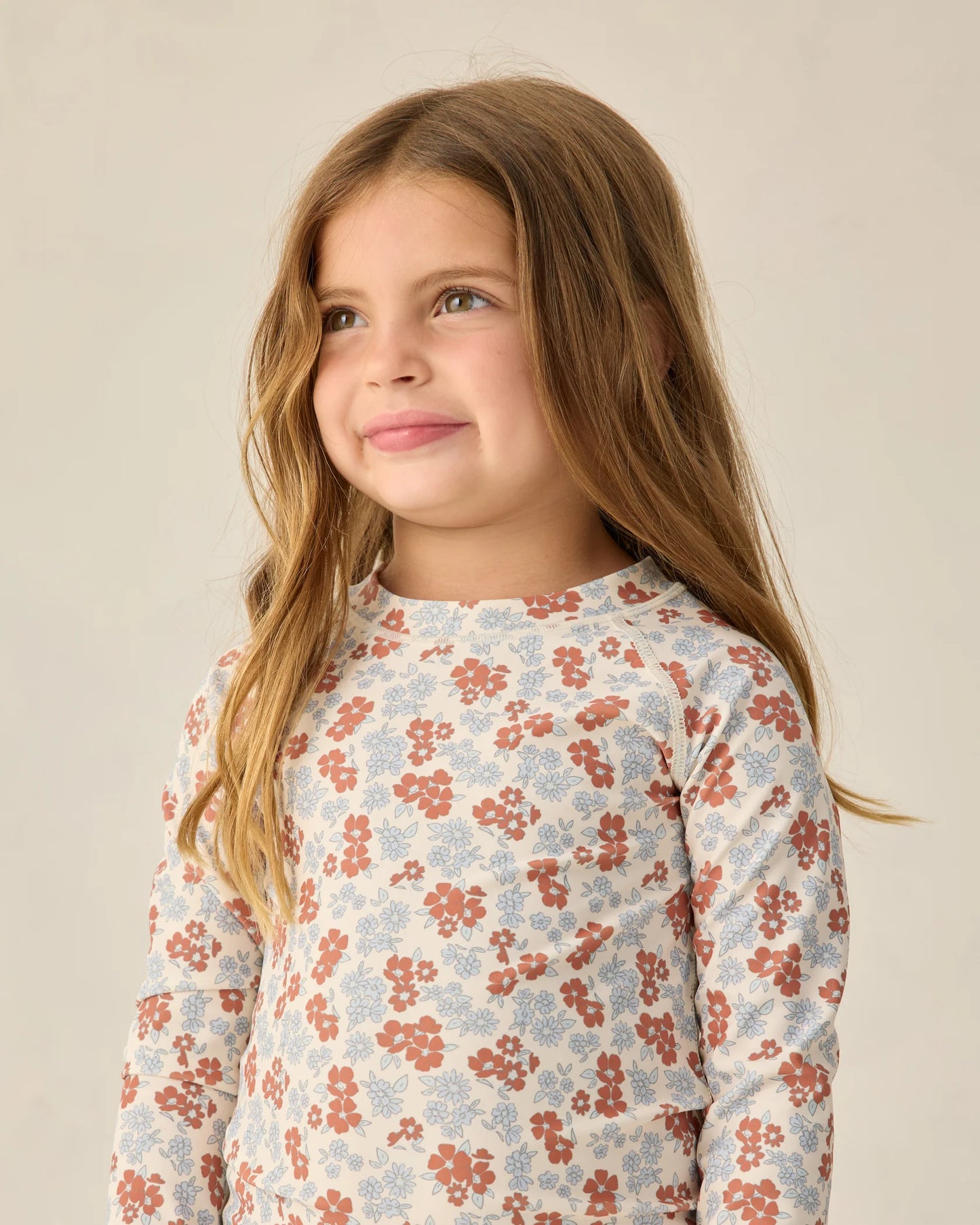 Rylee + Cru Natural Americana Floral | Maryn Rash Guard Set